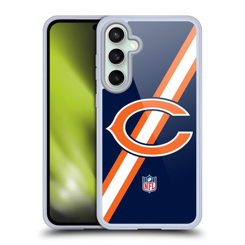 NFL Chicago Bears Logo Stripes Soft Gel Case for Samsung Galaxy S23 FE 5G