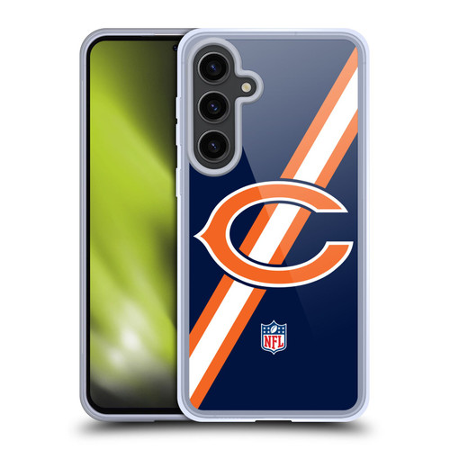 NFL Chicago Bears Logo Stripes Soft Gel Case for Samsung Galaxy S24+ 5G