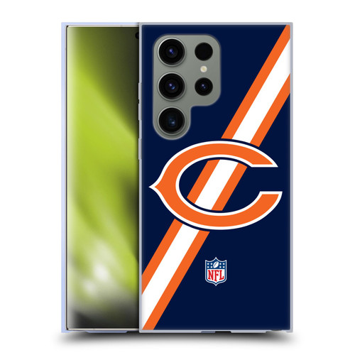 NFL Chicago Bears Logo Stripes Soft Gel Case for Samsung Galaxy S24 Ultra 5G
