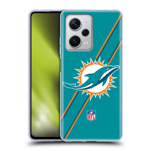 NFL Miami Dolphins Logo Stripes Soft Gel Case for Xiaomi Redmi Note 12 Pro+ 5G