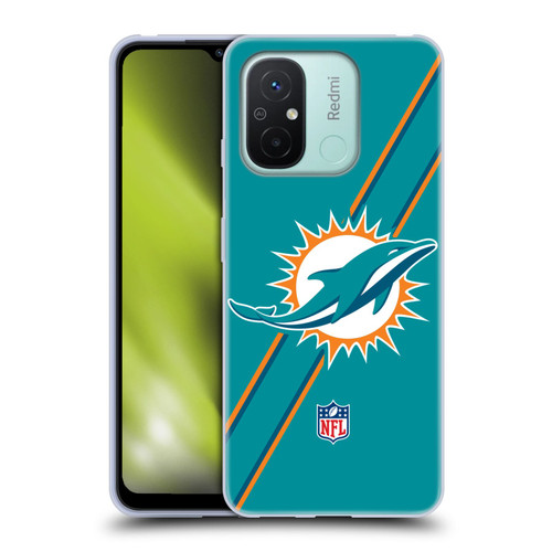 NFL Miami Dolphins Logo Stripes Soft Gel Case for Xiaomi Redmi 12C