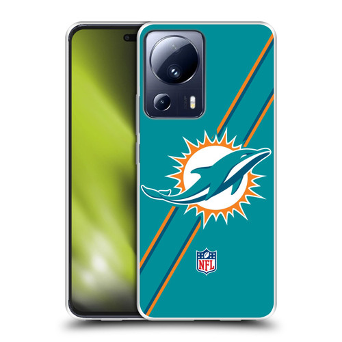 NFL Miami Dolphins Logo Stripes Soft Gel Case for Xiaomi 13 Lite 5G