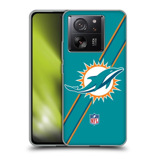NFL Miami Dolphins Logo Stripes Soft Gel Case for Xiaomi 13T 5G / 13T Pro 5G