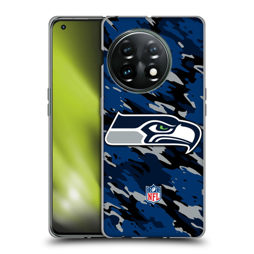 NFL Seattle Seahawks Logo Camou Soft Gel Case for OnePlus 11 5G