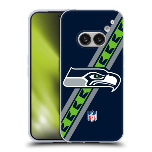 NFL Seattle Seahawks Logo Stripes Soft Gel Case for Nothing Phone (2a)