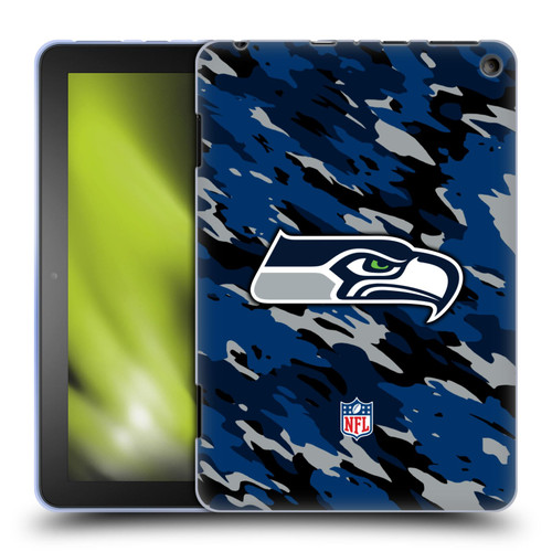 NFL Seattle Seahawks Logo Camou Soft Gel Case for Amazon Fire HD 8/Fire HD 8 Plus 2020