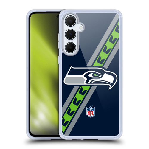 NFL Seattle Seahawks Logo Stripes Soft Gel Case for Samsung Galaxy A55 5G