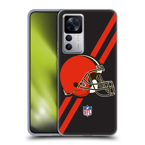 NFL Cleveland Browns Logo Stripes Soft Gel Case for Xiaomi 12T 5G / 12T Pro 5G / Redmi K50 Ultra 5G