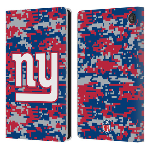 NFL New York Giants Graphics Digital Camouflage Leather Book Wallet Case Cover For Amazon Fire 7 2022