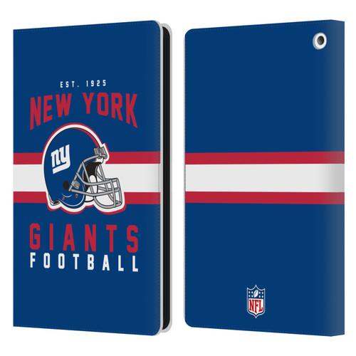 NFL New York Giants Graphics Helmet Typography Leather Book Wallet Case Cover For Amazon Fire HD 8/Fire HD 8 Plus 2020