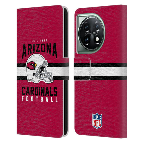 NFL Arizona Cardinals Graphics Helmet Typography Leather Book Wallet Case Cover For OnePlus 11 5G