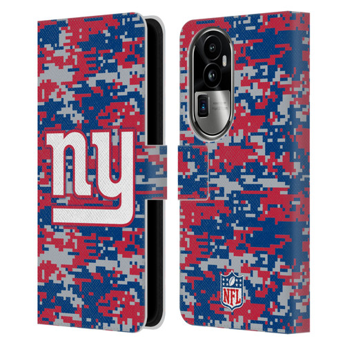 NFL New York Giants Graphics Digital Camouflage Leather Book Wallet Case Cover For OPPO Reno10 Pro+