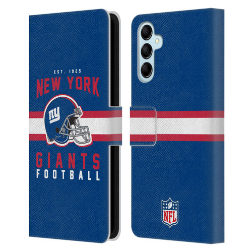 NFL New York Giants Graphics Helmet Typography Leather Book Wallet Case Cover For Samsung Galaxy M14 5G