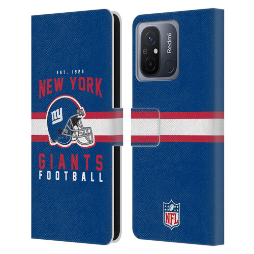 NFL New York Giants Graphics Helmet Typography Leather Book Wallet Case Cover For Xiaomi Redmi 12C
