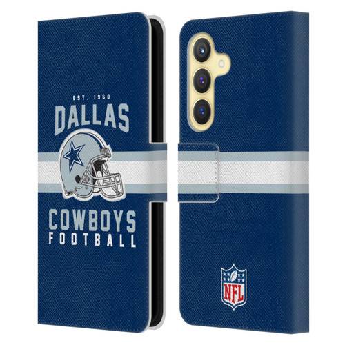 NFL Dallas Cowboys Graphics Helmet Typography Leather Book Wallet Case Cover For Samsung Galaxy S24 5G NFL Dallas Cowboys Graphics Helmet Typography Leather Book Wallet Case Cover For Samsung Galaxy S24 5G