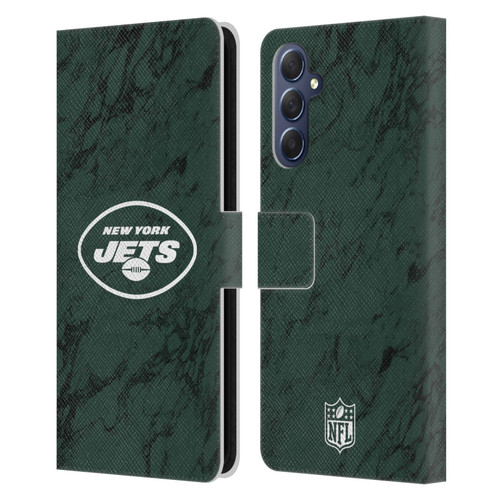 NFL New York Jets Graphics Coloured Marble Leather Book Wallet Case Cover For Samsung Galaxy M54 5G