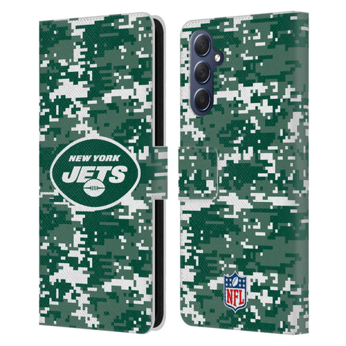 NFL New York Jets Graphics Digital Camouflage Leather Book Wallet Case Cover For Samsung Galaxy M54 5G