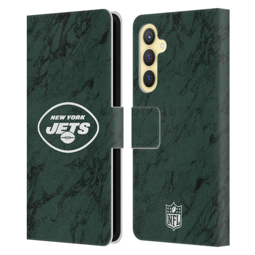 NFL New York Jets Graphics Coloured Marble Leather Book Wallet Case Cover For Samsung Galaxy S23 FE 5G