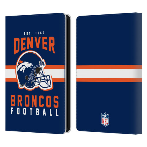 NFL Denver Broncos Graphics Helmet Typography Leather Book Wallet Case Cover For Amazon Kindle Paperwhite 5 (2021)