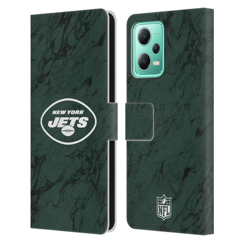 NFL New York Jets Graphics Coloured Marble Leather Book Wallet Case Cover For Xiaomi Redmi Note 12 5G