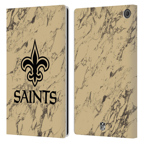 NFL New Orleans Saints Graphics Coloured Marble Leather Book Wallet Case Cover For Amazon Fire Max 11 2023