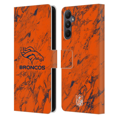 NFL Denver Broncos Graphics Coloured Marble Leather Book Wallet Case Cover For Samsung Galaxy A05s
