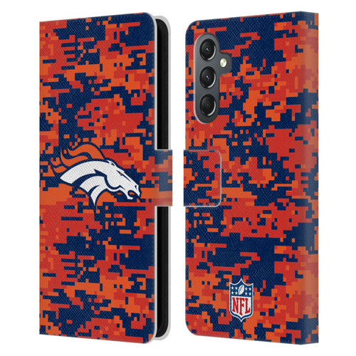 NFL Denver Broncos Graphics Digital Camouflage Leather Book Wallet Case Cover For Samsung Galaxy A25 5G