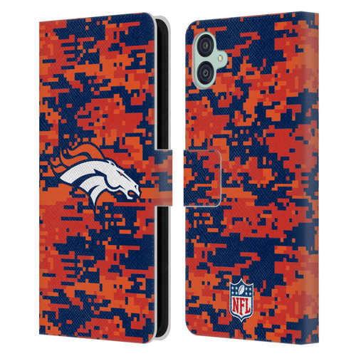 NFL Denver Broncos Graphics Digital Camouflage Leather Book Wallet Case Cover For Samsung Galaxy M04 5G / A04e