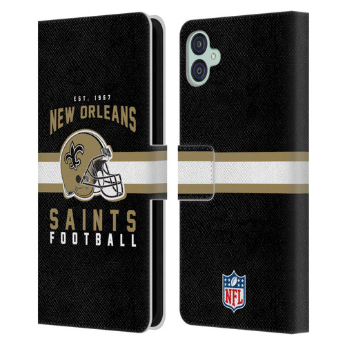 NFL New Orleans Saints Graphics Helmet Typography Leather Book Wallet Case Cover For Samsung Galaxy M04 5G / A04e