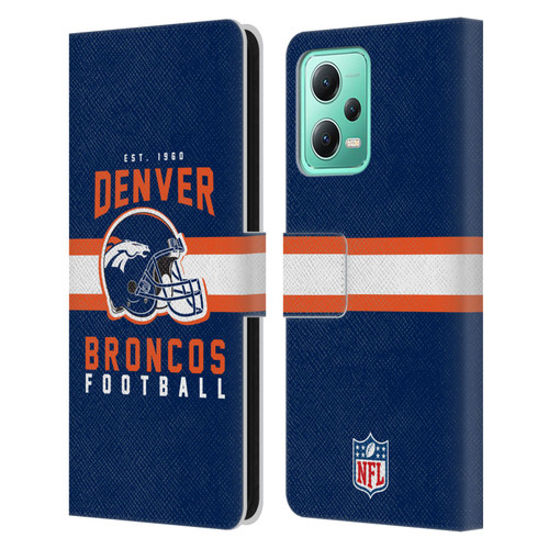NFL Denver Broncos Graphics Helmet Typography Leather Book Wallet Case Cover For Xiaomi Redmi Note 12 5G