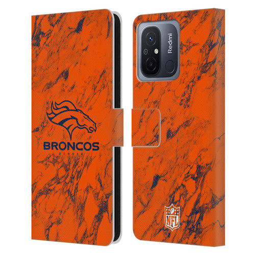 NFL Denver Broncos Graphics Coloured Marble Leather Book Wallet Case Cover For Xiaomi Redmi 12C