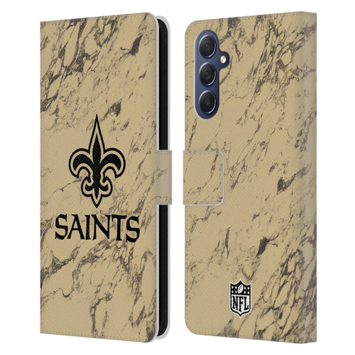 NFL New Orleans Saints Graphics Coloured Marble Leather Book Wallet Case Cover For Samsung Galaxy M54 5G