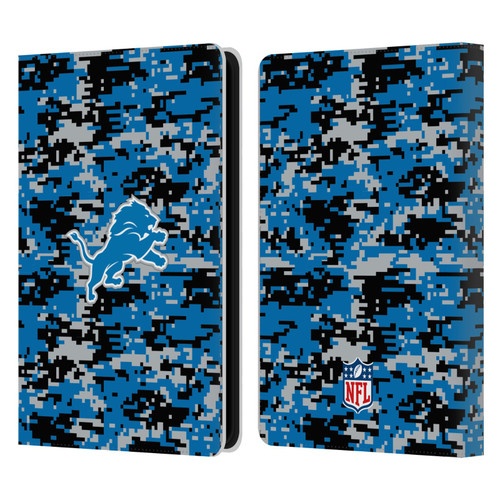 NFL Detroit Lions Graphics Digital Camouflage Leather Book Wallet Case Cover For Amazon Kindle Paperwhite 5 (2021)