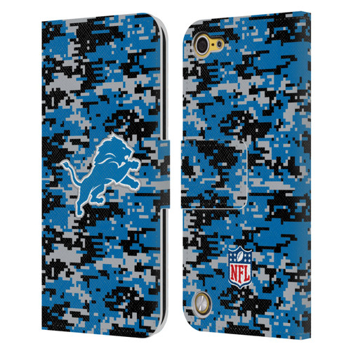 NFL Detroit Lions Graphics Digital Camouflage Leather Book Wallet Case Cover For Apple iPod Touch 5G 5th Gen