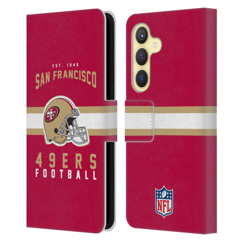 NFL San Francisco 49ers Graphics Helmet Typography Leather Book Wallet Case Cover For Samsung Galaxy S24 5G