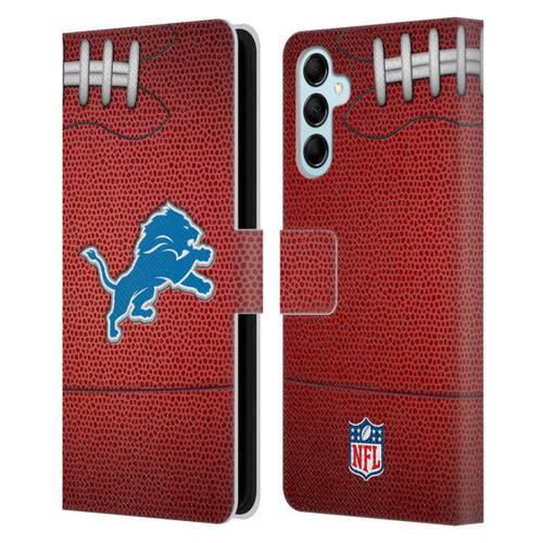 NFL Detroit Lions Graphics Football Leather Book Wallet Case Cover For Samsung Galaxy M14 5G