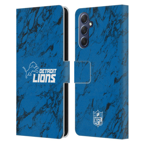 NFL Detroit Lions Graphics Coloured Marble Leather Book Wallet Case Cover For Samsung Galaxy M54 5G