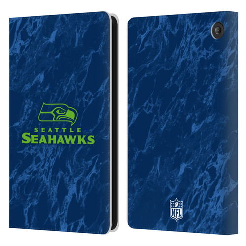 NFL Seattle Seahawks Graphics Coloured Marble Leather Book Wallet Case Cover For Amazon Fire 7 2022