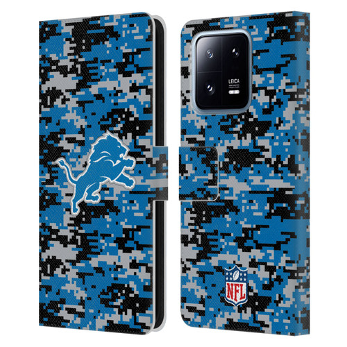 NFL Detroit Lions Graphics Digital Camouflage Leather Book Wallet Case Cover For Xiaomi 13 Pro 5G