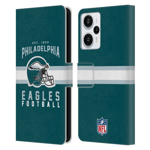 NFL Philadelphia Eagles Graphics Helmet Typography Leather Book Wallet Case Cover For Xiaomi Redmi Note 12T