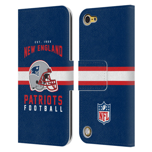 NFL New England Patriots Graphics Helmet Typography Leather Book Wallet Case Cover For Apple iPod Touch 5G 5th Gen