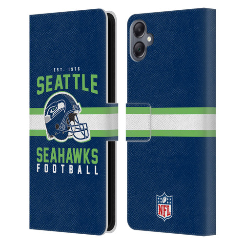NFL Seattle Seahawks Graphics Helmet Typography Leather Book Wallet Case Cover For Samsung Galaxy A05