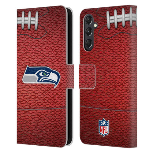 NFL Seattle Seahawks Graphics Football Leather Book Wallet Case Cover For Samsung Galaxy A24 4G / M34 5G