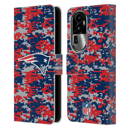 NFL New England Patriots Graphics Digital Camouflage Leather Book Wallet Case Cover For OPPO Reno10 Pro+