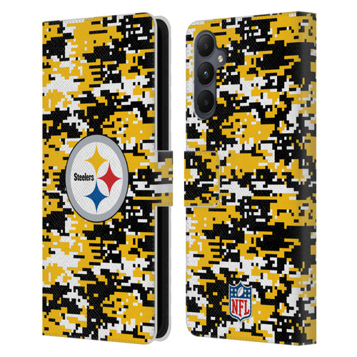 NFL Pittsburgh Steelers Graphics Digital Camouflage Leather Book Wallet Case Cover For Samsung Galaxy A05s NFL Pittsburgh Steelers Graphics Digital Camouflage Leather Book Wallet Case Cover For Samsung Galaxy A05s