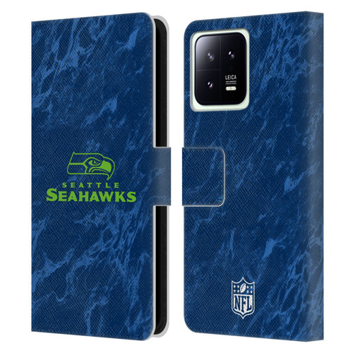 NFL Seattle Seahawks Graphics Coloured Marble Leather Book Wallet Case Cover For Xiaomi 13 5G
