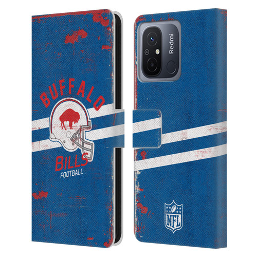 NFL Buffalo Bills Logo Art Helmet Distressed Leather Book Wallet Case Cover For Xiaomi Redmi 12C
