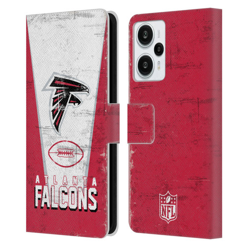 NFL Atlanta Falcons Logo Art Banner Leather Book Wallet Case Cover For Xiaomi Redmi Note 12T