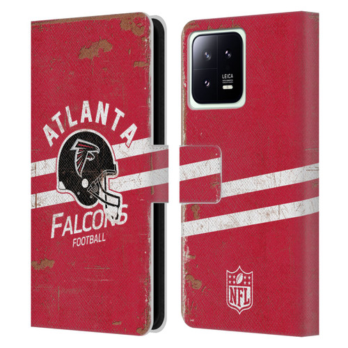 NFL Atlanta Falcons Logo Art Helmet Distressed Leather Book Wallet Case Cover For Xiaomi 13 5G