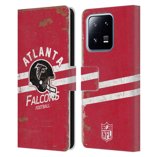 NFL Atlanta Falcons Logo Art Helmet Distressed Leather Book Wallet Case Cover For Xiaomi 13 Pro 5G
